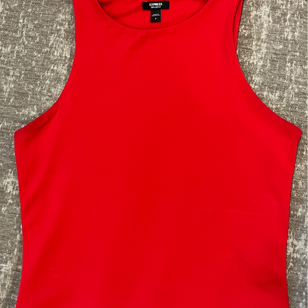 Express Bold Red Body Contour Tank